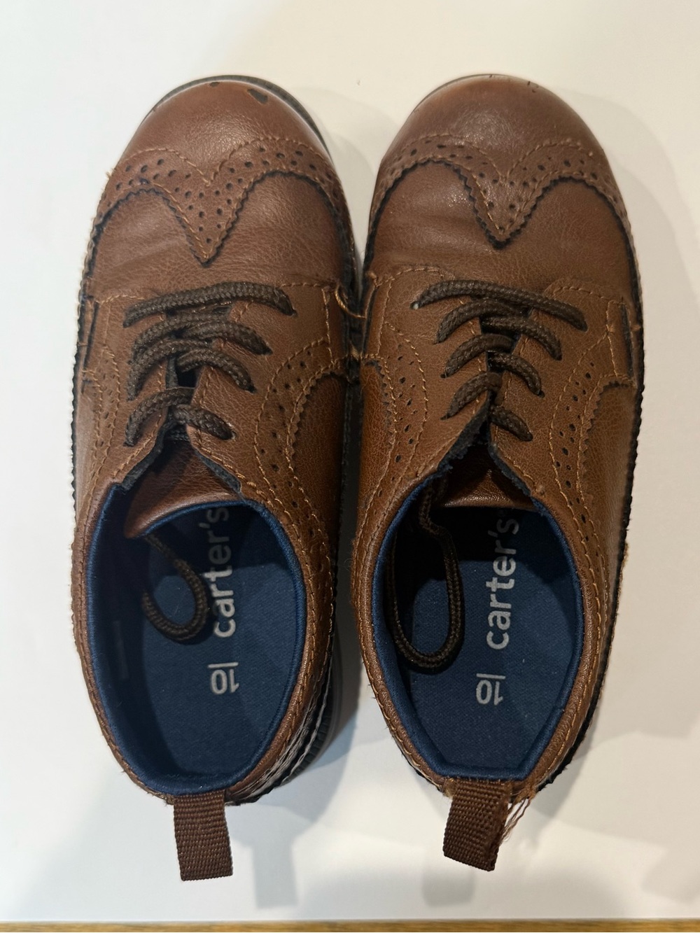 Carter's Brown Leather Wingtip Oxfords